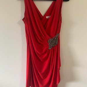 NEW- WORN ONLY ONCE Calvin Klein Mini Red Dress